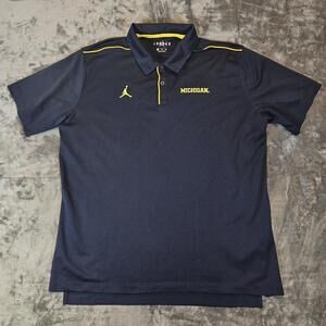 Air Jordan University Of Michigan Mens XL Polo Navy NCAA Jumpman